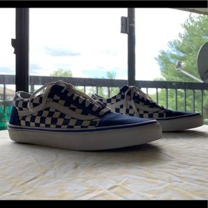 Checkered blue vans